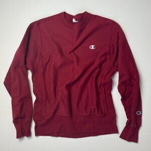 champion crewneck pullover sweatshirt deep red burgundy